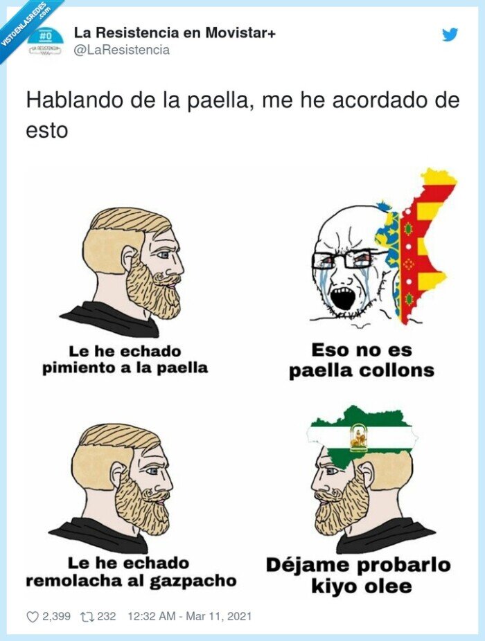 paella,gazpacho,valencianos,andaluces