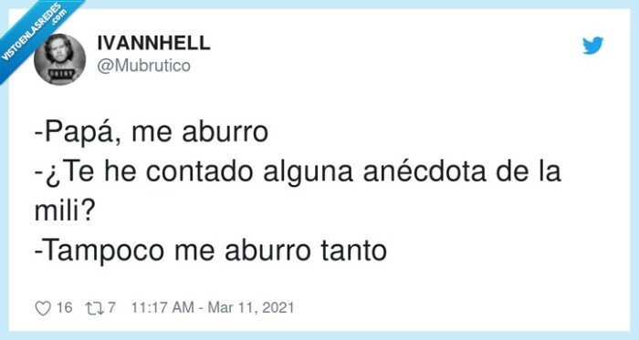 anécdota,contar,mili,papá,aburrirse