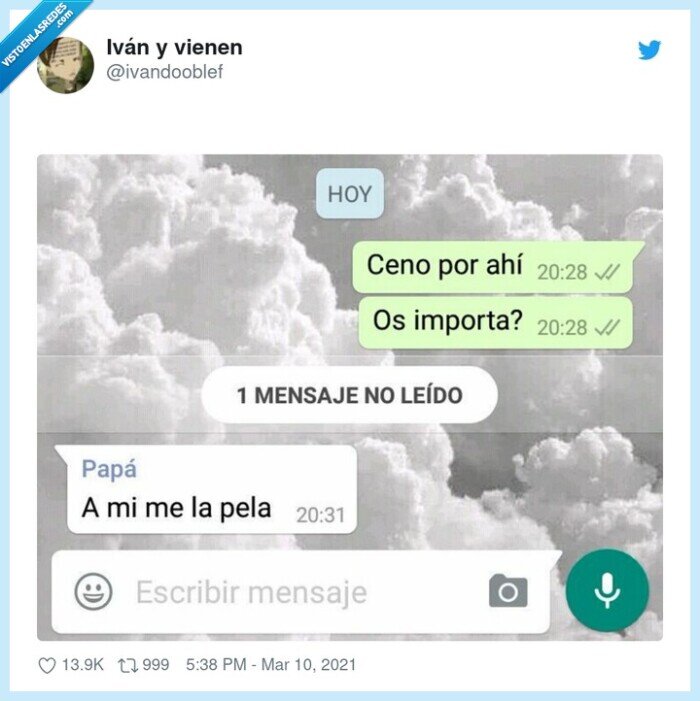 padre,respuesta,sudar,pelarsela,maleducado,whatsapp