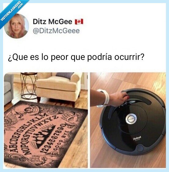 Roomba,ouija,alfombra,paranormal,hablar