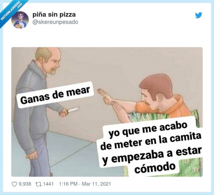 ganas,mear,cama,dormir