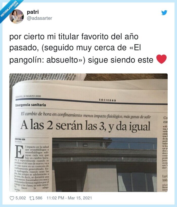 cambio de hora,coronavirus