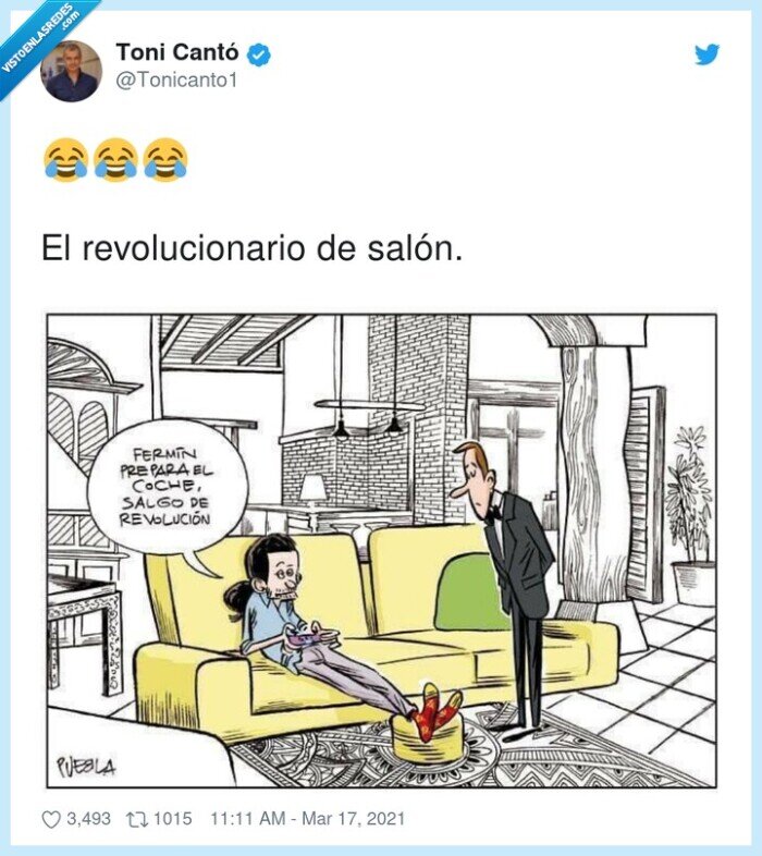 revolucionario,pablo iglesias,rata chepuda,salón