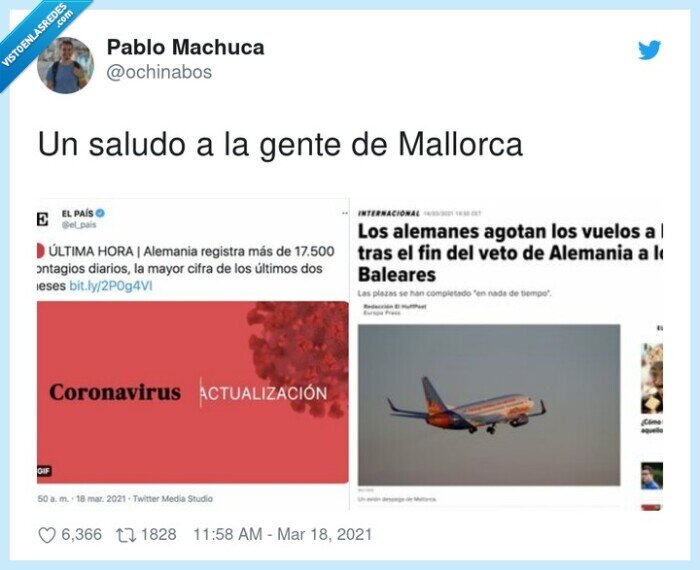 mallorca,alemanes,avión,coronavirus,madre mía
