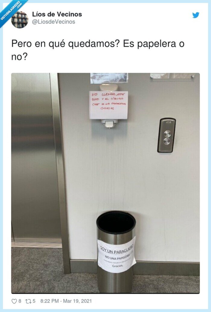 quedamos,papelera,paraguero,tirar