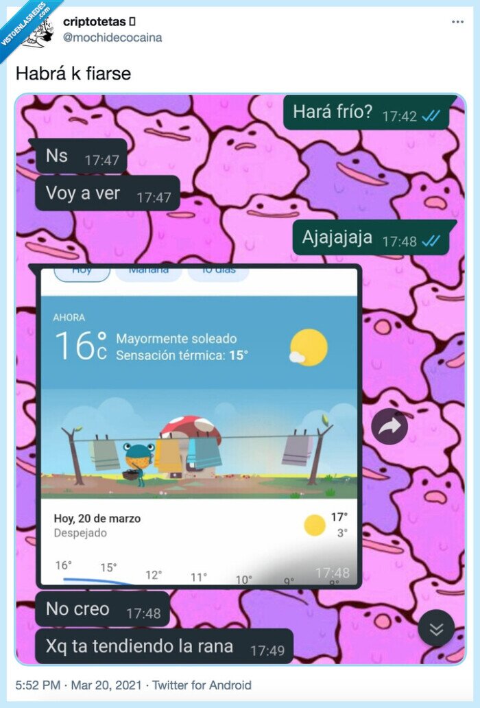 tiempo,temperatura,rana,tender