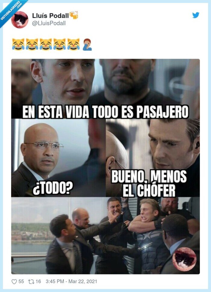 chofer,pasajero,chistaco,capitan america