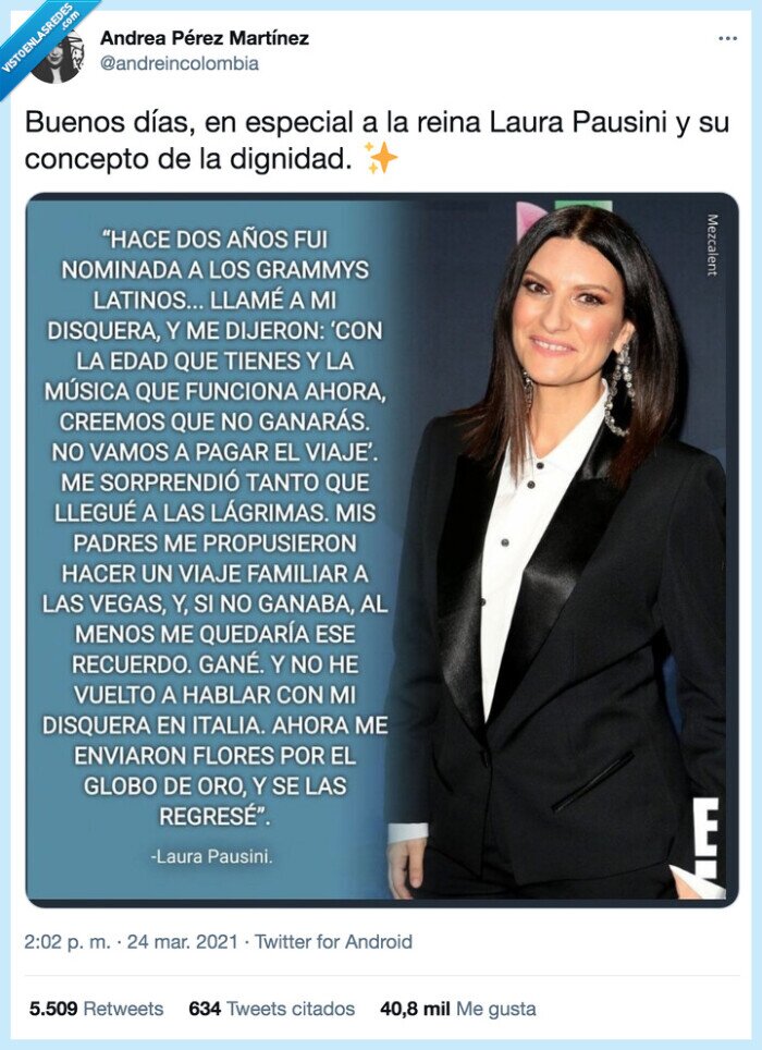 843989 - Laura Pausini puede que sea de las personas más dignas del panorama musical por cosas como ésta, por @andreincolombia