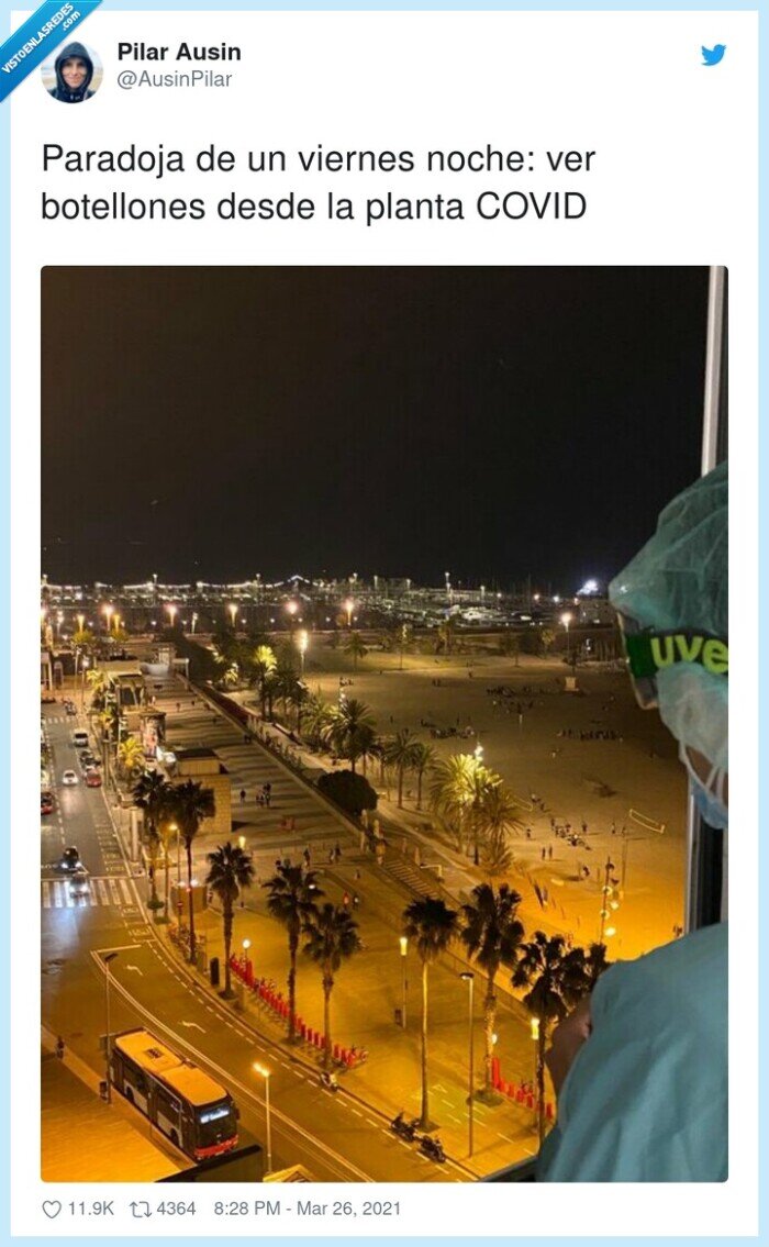 botellones,paradoja,viernes,planta,noche,enfermera,coronavirus
