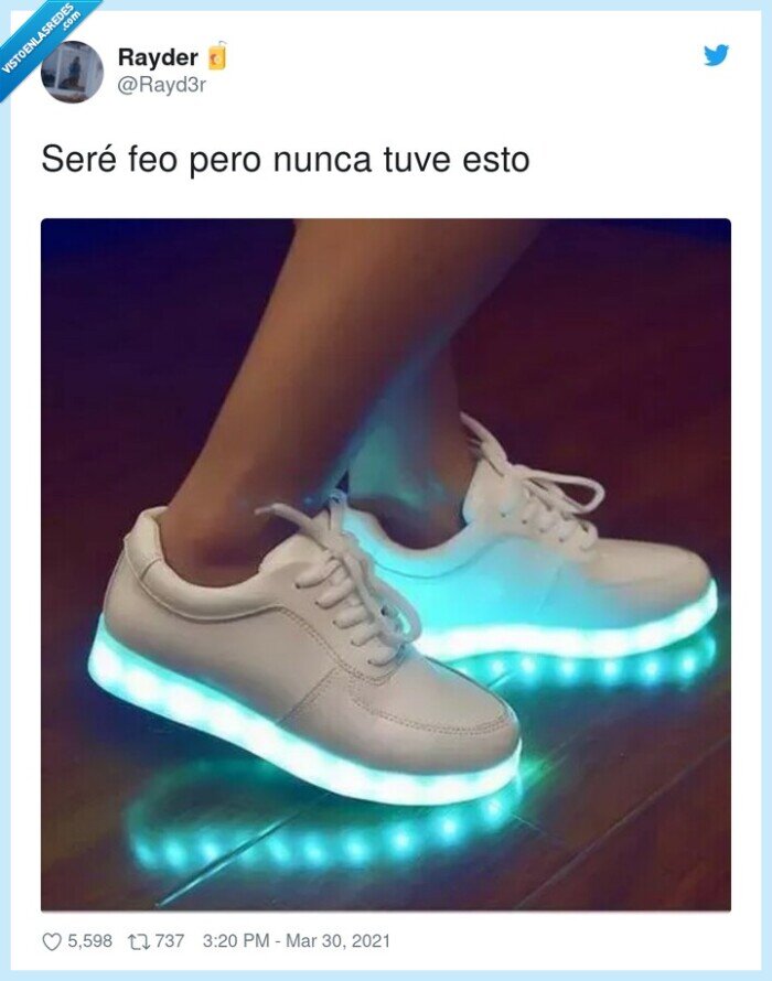 feo,zapatillas,luces