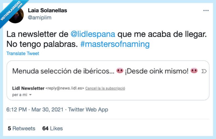 #mastersofnaming,lidl,newsletter,oink,hoy,cerdo