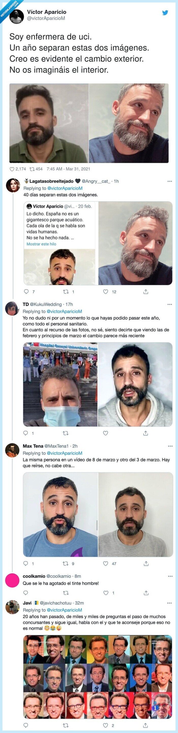 enfermera,imágenes,evidente,exterior,interior,cambio físico,canas,coronavirus