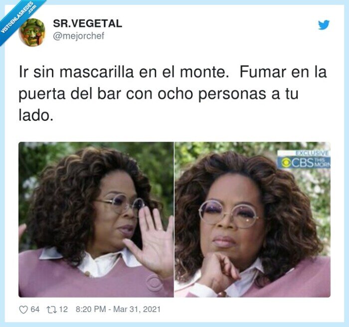 mascarilla,personas,monte,fumar,coronavirus