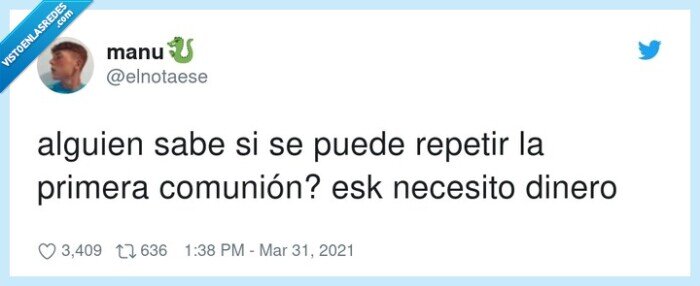 primera comunión,necesitar,repetir,dinero