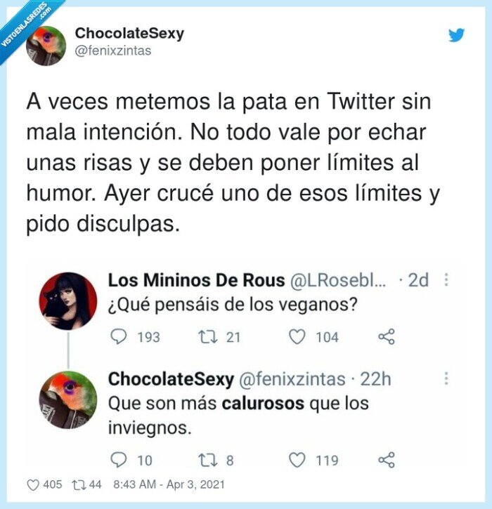 veganos,calurosos,límites