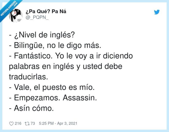 traducir,fantástico,bilingüe,assassin,asín como