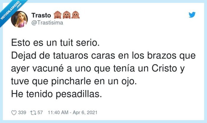 pesadillas,pinchar,vacunar,tatuaje,brazos