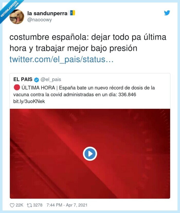 costumbre española,trabajar,presión,último momento,vacunación