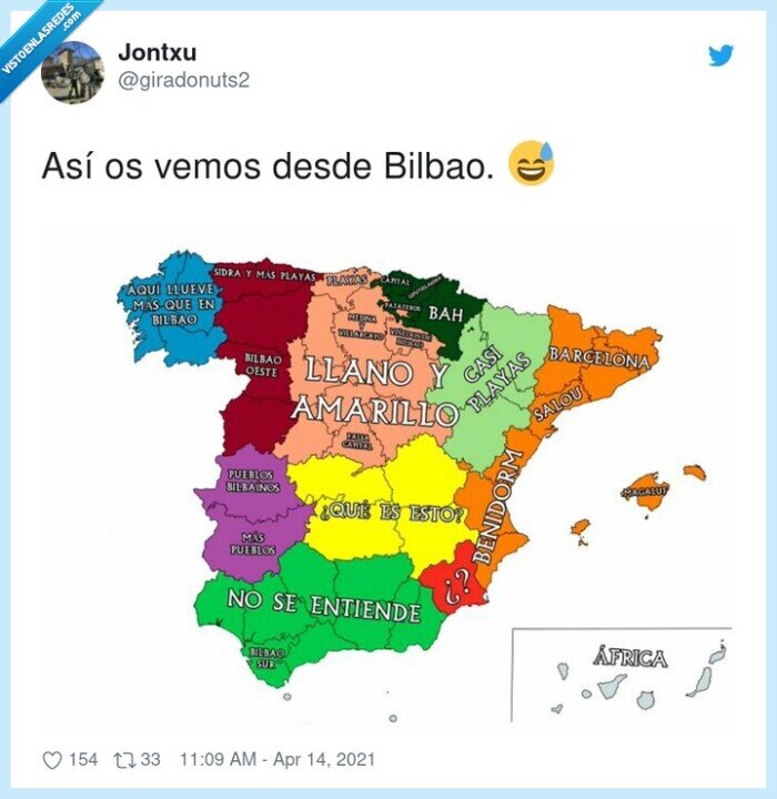 858758 - Cómo ven los de Bilbao al resto de España, por @giradonuts2