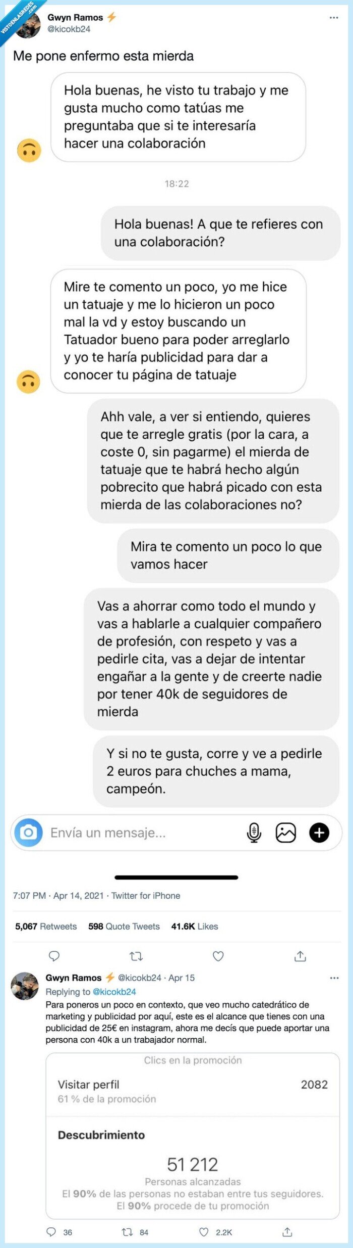 tatuaje,insultos,colaboración,influencer