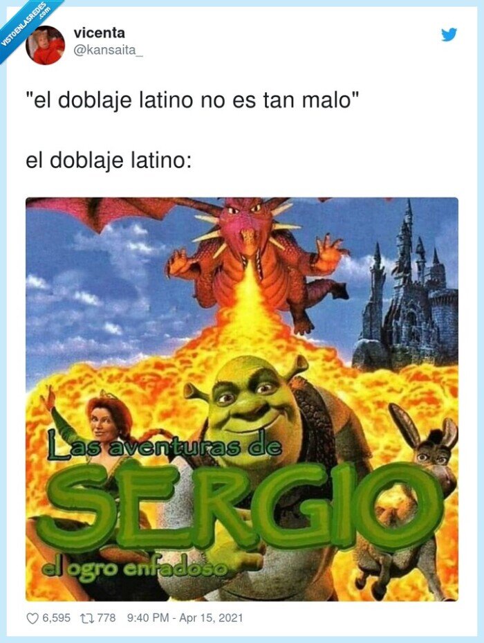 doblaje latino,malo,sergio,el ogro enfadoso