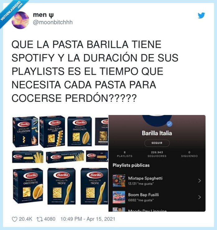duración,playlists,barilla,spotify,cocerse
