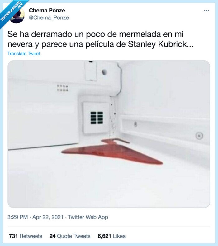 derramarse,mermelada,película,stanley kubrick,nevera