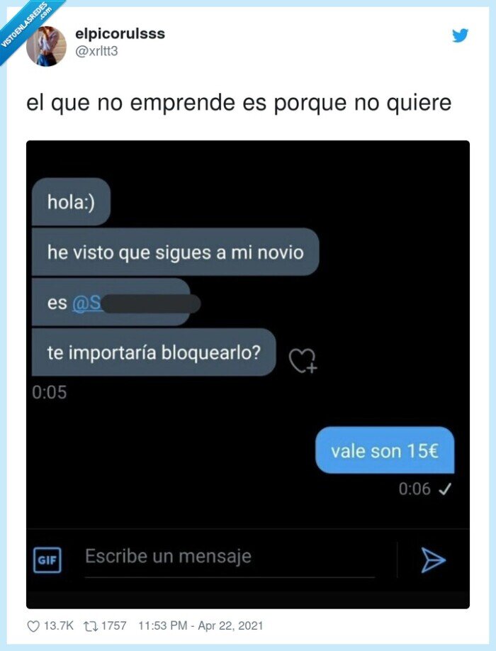 emprender,pagar,bloquear