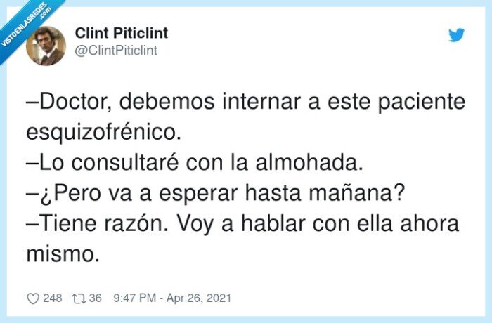 esquizofrénico,consultar,doctor,almohada,internar