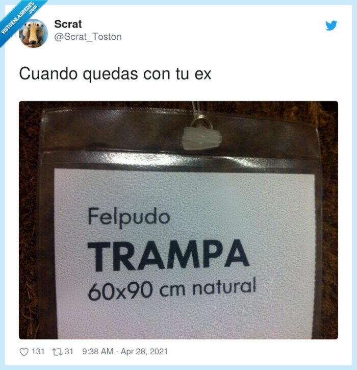 quedar,ex,felpudo,trampa