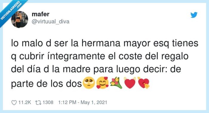 íntegramente,hermana,cubrir,regalo,día de la madre