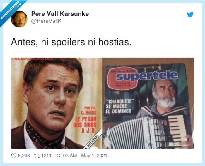 spoilers,todo era mejor antes,jr,chanquete,antes