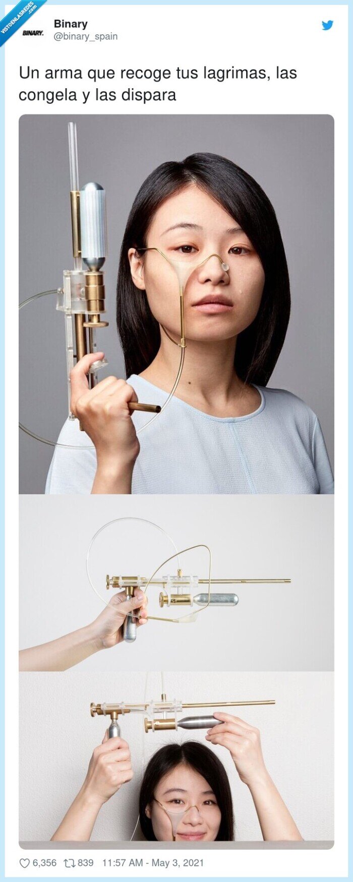 lagrimas,congelar,disparar,recoger,arma