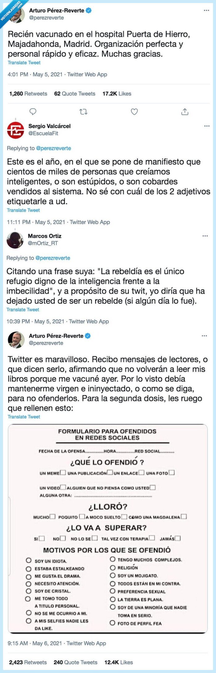 vacunado,hospital,zasca,arturo perez reverte