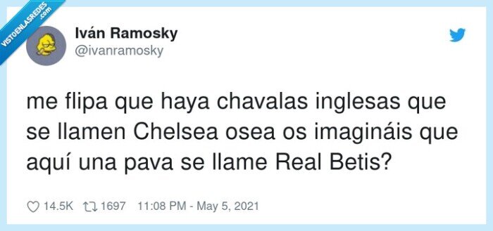 876271 - Chelsea es el barrio. En Sevilla hay niñas que se llaman Triana así que raro, pero ocurre, por @ivanramosky