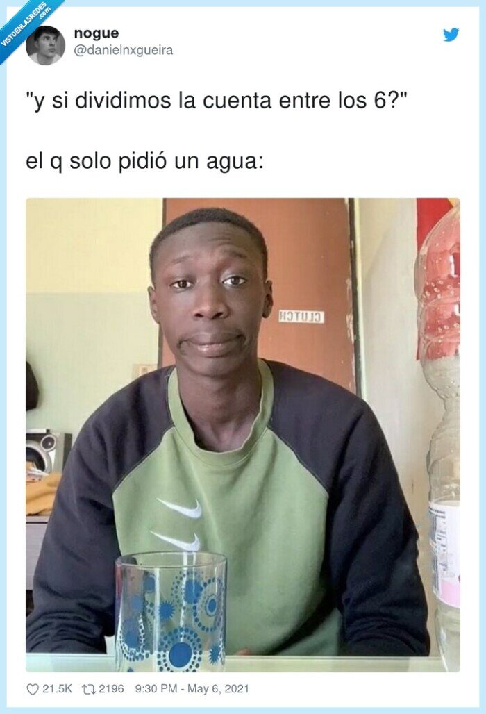 dividir,cuenta,pedir,entre,solo,agua