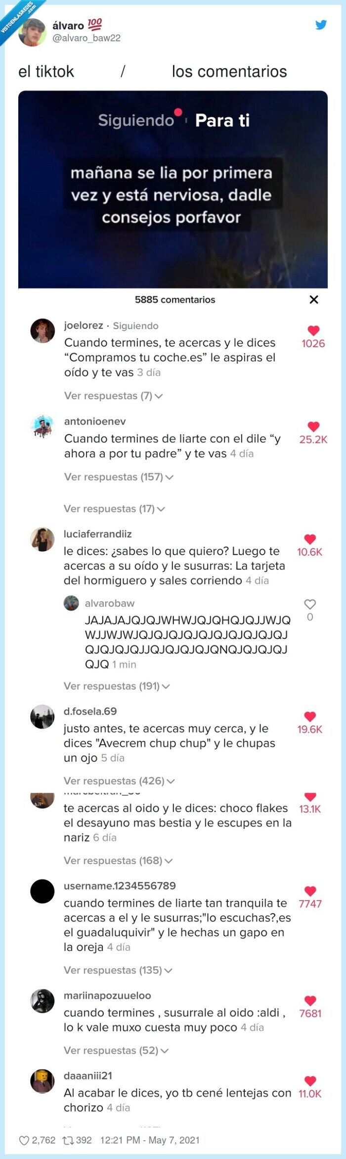 comentarios,tiktok,consejos,liarse