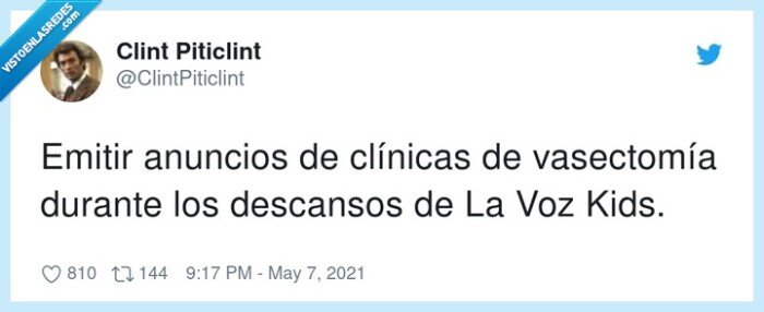 vasectomía,clínicas,descansos,anuncios,voz kids,emitir