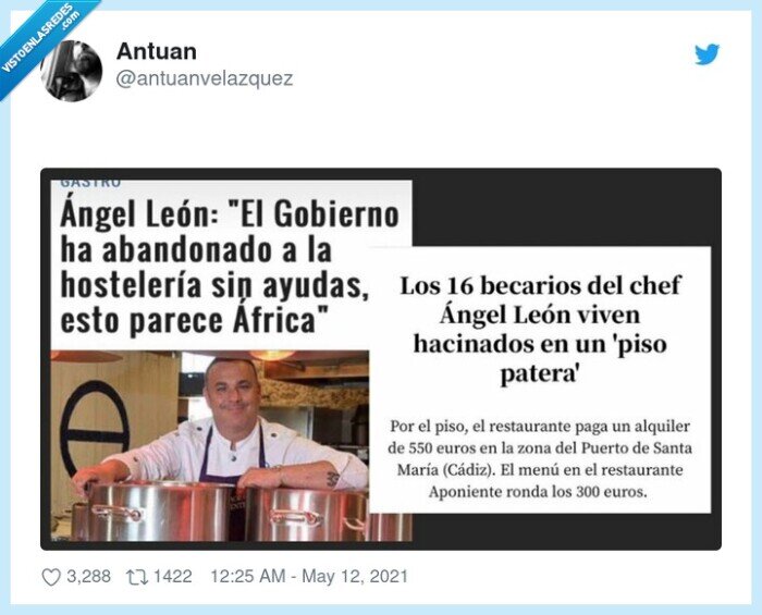 angel leon,hosteleria,ayudas,patera,hacinados