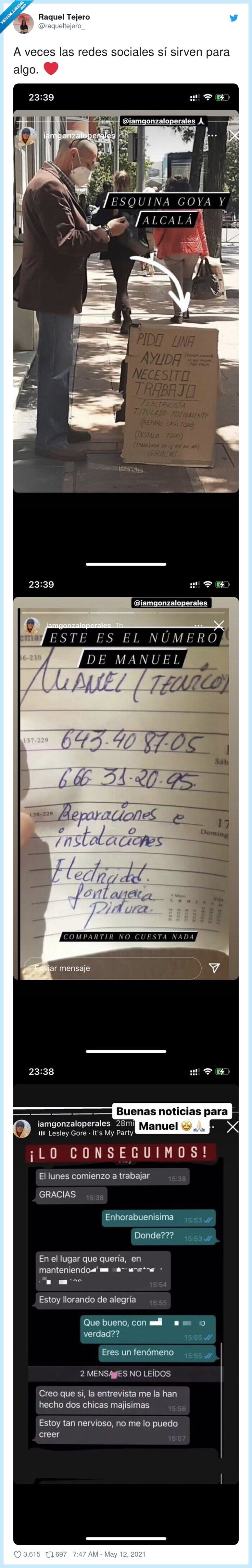 redes sociales,trabajo,electricista,cartel