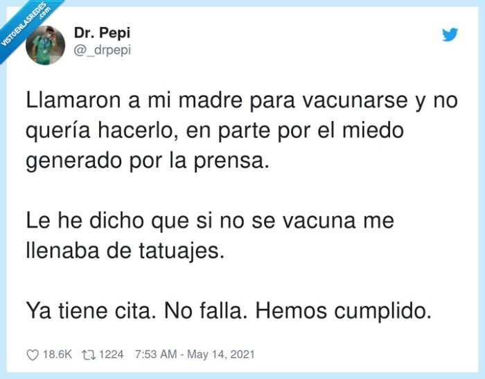 vacunarse,madre,tatuajes,amenaza,chantaje