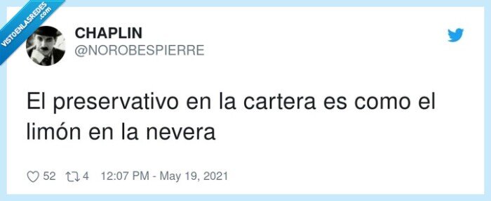 preservativo,cartera,limón,nevera