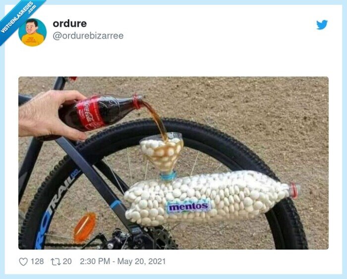 mentos,bicicleta,cocacola