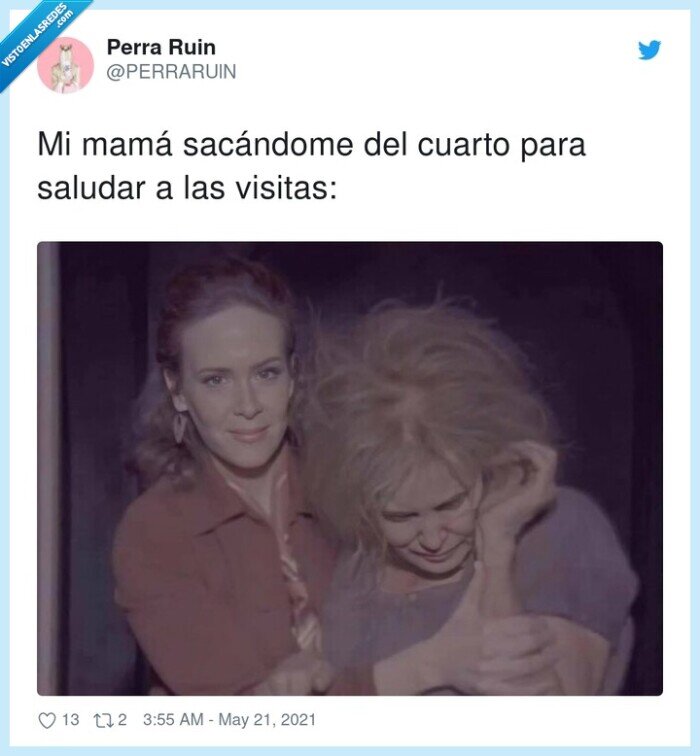 sacándome,saludar,visitas,cuarto,mamá