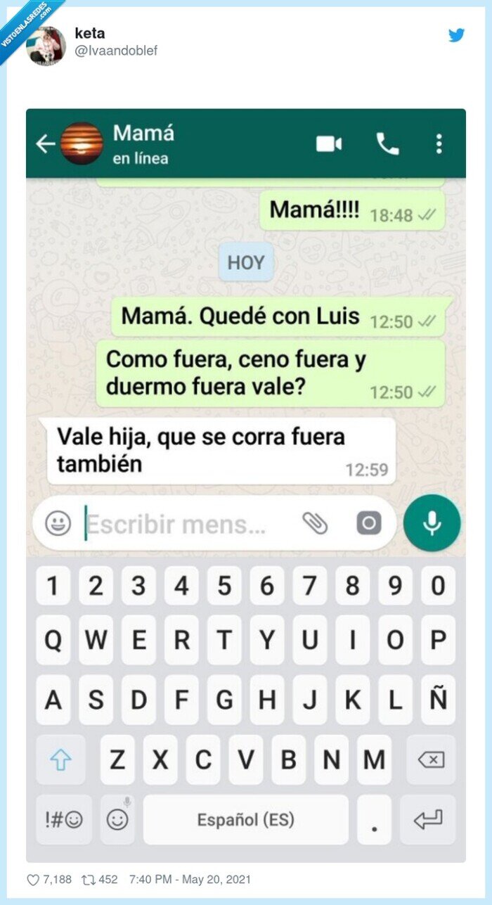 fuera,cenar,hija,madre