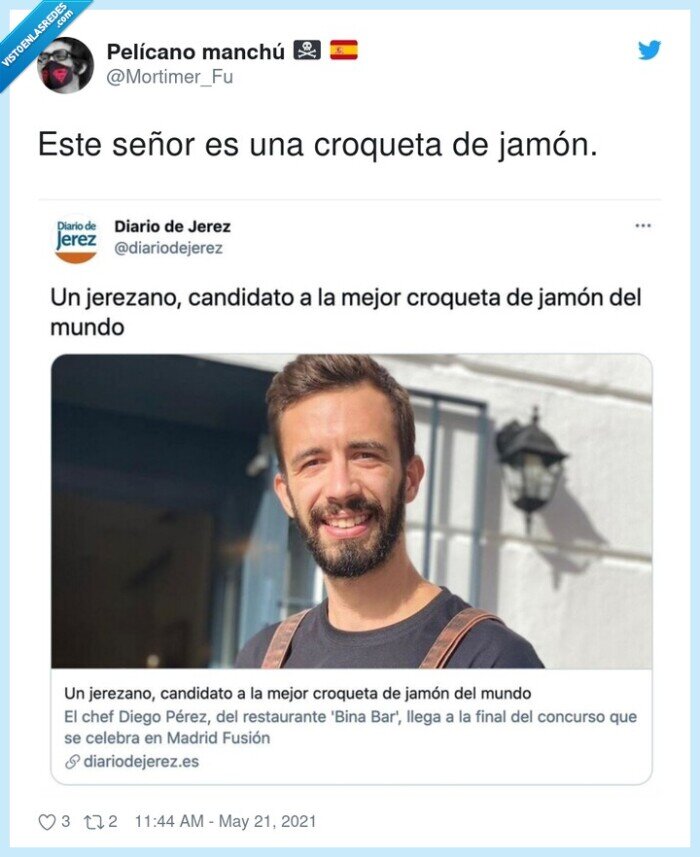 croqueta,señor,jamón