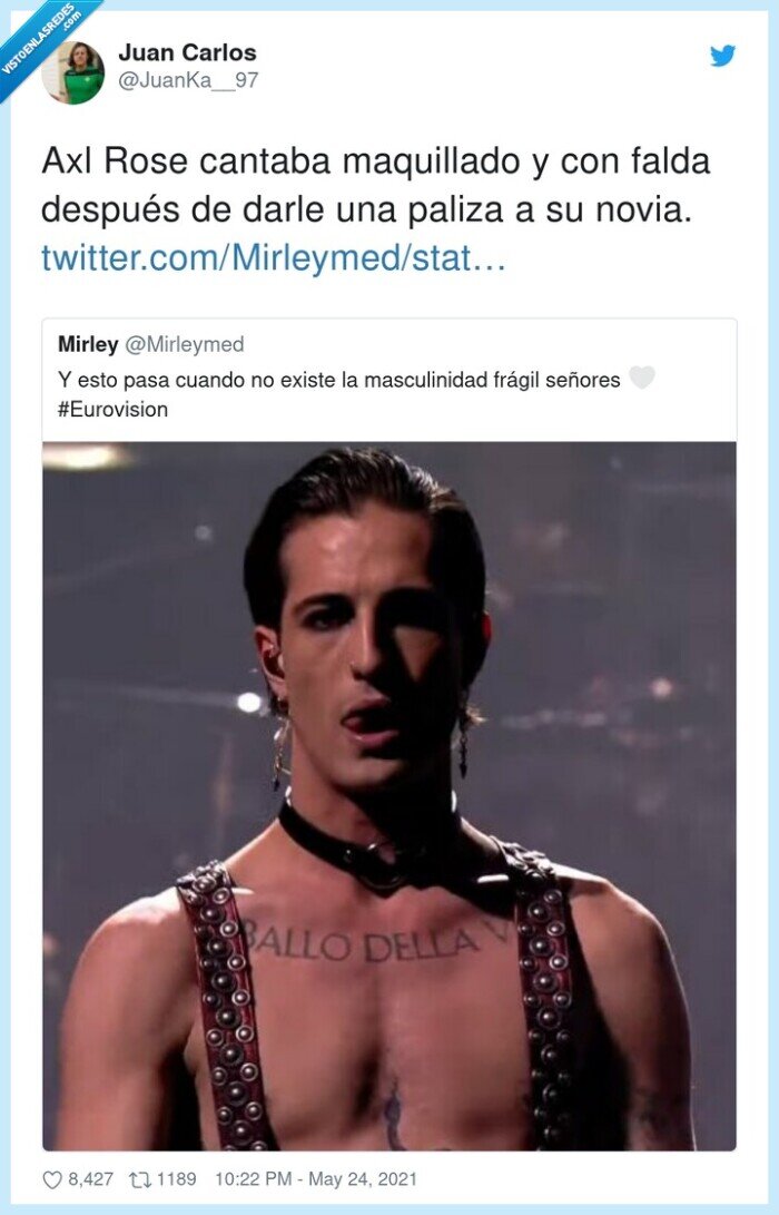 maquillado,después,paliza,falda,maneskin