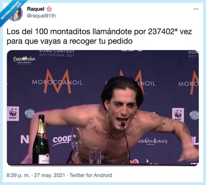 100 montaditos,montaditos,tú pedido por favor,micrófono,maneskin,Eurovisión,meme
