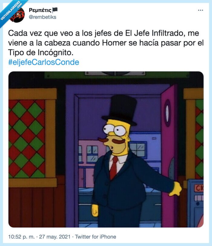 El jefe infiltrado,tipo de incógnito,homer