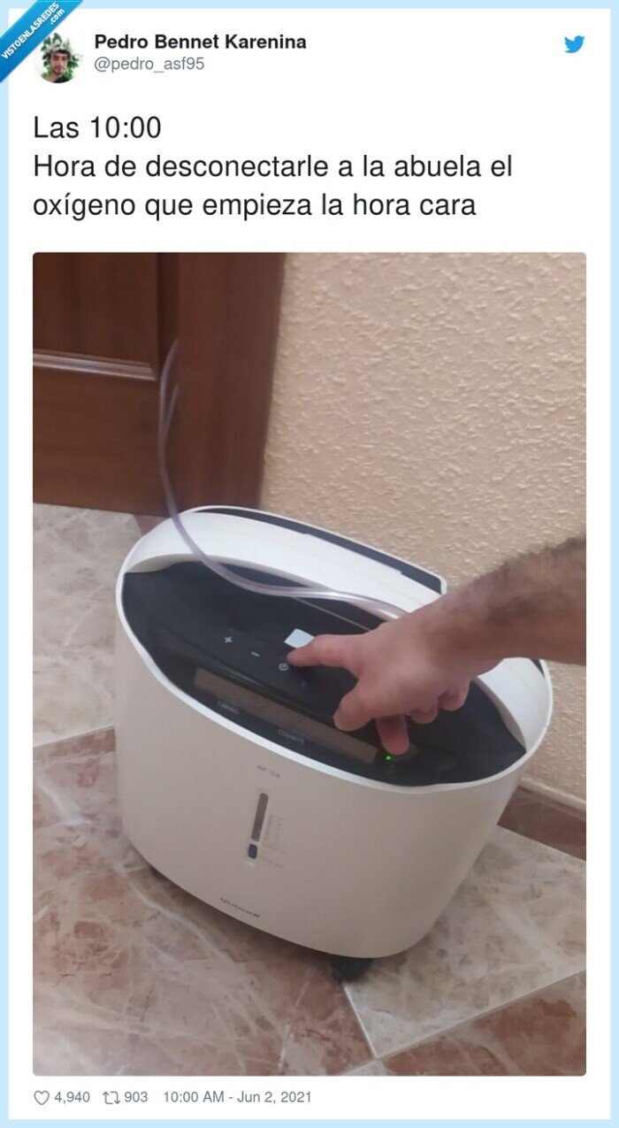 desconectarle,oxígeno,abuela,electricidad